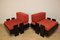 Vintage Low Lacquered Wooden Armchairs in Black and Fabric, 1970, Set of 2 30