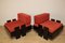 Vintage Low Lacquered Wooden Armchairs in Black and Fabric, 1970, Set of 2, Image 30