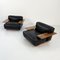 Pianura Armchairs in Black Leather by Mario Bellini for Cassina, 1970s, Set of 2 5