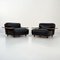 Fauteuils Pianura en Cuir Noir par Mario Bellini pour Cassina, 1970s, Set de 2 2