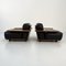 Pianura Armchairs in Black Leather by Mario Bellini for Cassina, 1970s, Set of 2 4