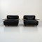 Pianura Armchairs in Black Leather by Mario Bellini for Cassina, 1970s, Set of 2 3