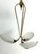 Vintage Italian Brass and Curved Glass Chandelier, 1950s, Image 6