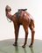 Vintage Aged Leather Camel Sculpture on Hand Carved Wood from Libertys 4