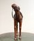 Vintage Aged Leather Camel Sculpture on Hand Carved Wood from Libertys 6