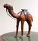 Vintage Aged Leather Camel Sculpture on Hand Carved Wood from Libertys 5