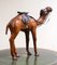 Vintage Aged Leather Camel Sculpture on Hand Carved Wood from Libertys 3