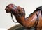 Vintage Aged Leather Camel Sculpture on Hand Carved Wood from Libertys, Image 8