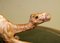 Vintage Aged Leather Camel Sculpture on Hand Carved Wood from Libertys, Image 6