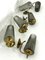 Mid-Century Sconces in Brass and Fume Glass, Italy, 1950s, Set of 6 2