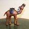 Vintage Aged Leather Camel Sculpture on Hand Carved Wood from Libertys, Image 3
