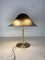 Lámpara de mesa hongo era espacial de latón y vidrio de Peill & Putzler, años 70, Imagen 8