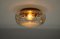 Lámpara de pared o montaje al ras de vidrio ámbar, años 60, Imagen 2
