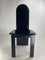 Postmoderne Esszimmerstühle aus schwarzem Leder mit hoher Rückenlehne, 1980er, 6 . Set 19