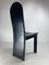 Postmoderne Esszimmerstühle aus schwarzem Leder mit hoher Rückenlehne, 1980er, 6 . Set 6