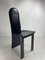 Postmodern High Back Black Leather Dining Chairs, 1980s, Set of 6 2