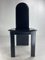 Postmoderne Esszimmerstühle aus schwarzem Leder mit hoher Rückenlehne, 1980er, 6 . Set 18