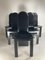 Postmoderne Esszimmerstühle aus schwarzem Leder mit hoher Rückenlehne, 1980er, 6 . Set 12