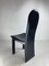 Postmodern High Back Black Leather Dining Chairs, 1980s, Set of 6 8