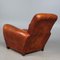 Art Deco Leather Club Armchair, France, 1930s 6