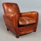 Art Deco Leather Club Armchair, France, 1930s 1