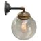 Vintage Smoked Glass, Brass and Cast Iron Wall Light 3