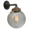 Vintage Smoked Glass, Brass and Cast Iron Wall Light 2