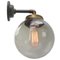 Vintage Smoked Glass, Brass and Cast Iron Wall Light, Image 4