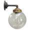 Vintage Smoked Glass, Brass and Cast Iron Wall Light 1