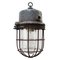 Vintage Industrial Grey Metal & Clear Glass Pendant Light, Image 1