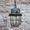 Vintage Industrial Grey Metal & Clear Glass Pendant Light 6