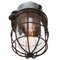 Vintage Industrial Grey Metal & Clear Glass Pendant Light 2