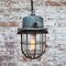 Vintage Industrial Grey Metal & Clear Glass Pendant Light 5