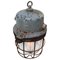 Vintage Industrial Grey Metal & Clear Glass Pendant Light, Image 4