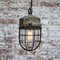 Lampe à Suspension Industrielle Vintage en Verre Clair & Métal Gris 5