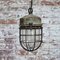 Lampe à Suspension Industrielle Vintage en Verre Clair & Métal Gris 6