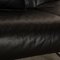 Sofá de tres plazas Gismo de cuero negro de Koinor, Imagen 3