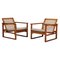 Lounge Chairs in Cane, Kvadrat and Oak attributed to Børge Mogensen for Fredericia, Denmark, 1960s, Set of 2, Image 1