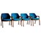 Chaises de Salle à Manger Vintage en Tissu Bleu par Ico & Luisa Parisi pour Cassina, 1950s, Set de 4 1