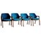 Vintage Esszimmerstühle aus blauem Stoff von Ico & Luisa Parisi für Cassina, 1950er, 4er Set 1
