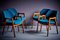 Vintage Esszimmerstühle aus blauem Stoff von Ico & Luisa Parisi für Cassina, 1950er, 4er Set 12