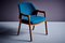 Vintage Dining Chairs in Blue Fabric by Ico & Luisa Parisi for Cassina, 1950s, Set of 4 2