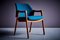 Vintage Dining Chairs in Blue Fabric by Ico & Luisa Parisi for Cassina, 1950s, Set of 4, Image 16
