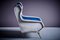 Italienischer Vintage Sessel in Blau & Grau im Stil von Gio Ponti, 1950er 3