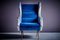Italienischer Vintage Sessel in Blau & Grau im Stil von Gio Ponti, 1950er 7