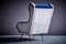 Vintage Italian Lounge Chair in Blue and Grey in the style of Gio Ponti, 1950s 11