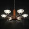 Lámpara de araña Art Déco de madera y cromo, años 30, Imagen 6