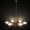 Lámpara de araña Art Déco de madera y cromo, años 30, Imagen 10