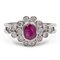 Vintage 18k White Gold Ring with Ruby ​​and Diamonds, 1960s 4