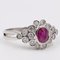 Vintage 18k White Gold Ring with Ruby ​​and Diamonds, 1960s, Image 1
